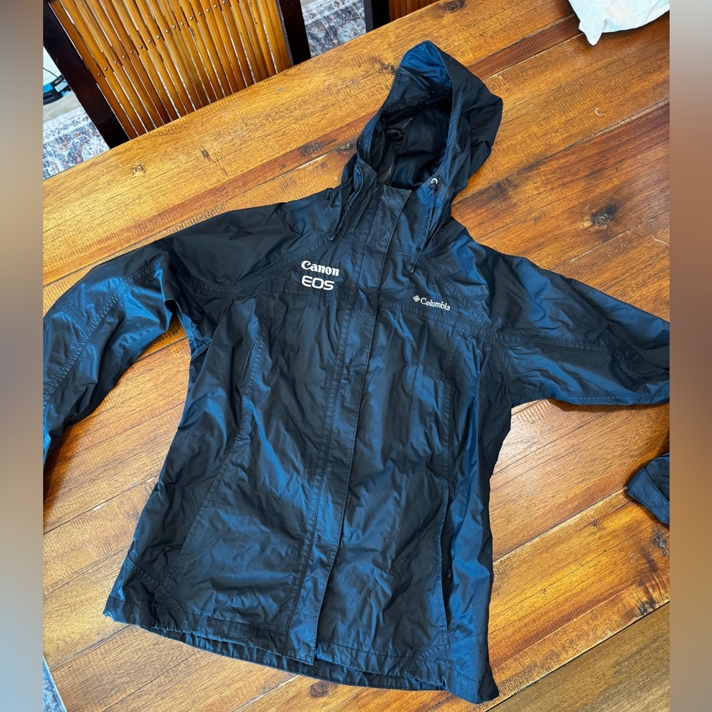 Columbia Black Windbreaker with Hood